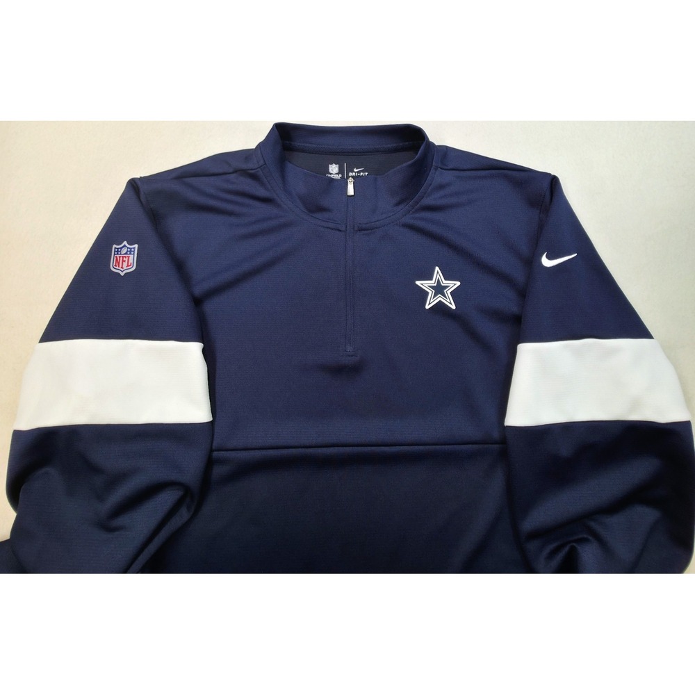 Dallas Cowboys Nike Pullover 2XL LIMITED USE Lightweight Jacket 1/4 Zip ON FIELD